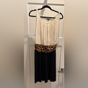 Express White and Black Maxi Dress
